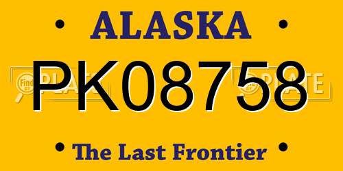 PK08758 Alaska License Plate