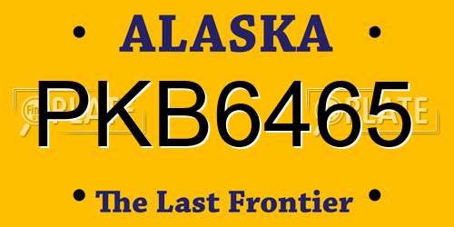 PKB6465 Alaska License Plate