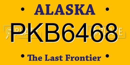 PKB6468 Alaska License Plate