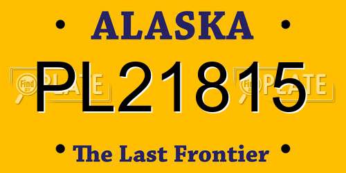 PL21815 Alaska License Plate