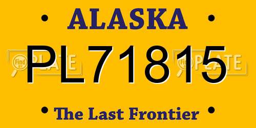 PL71815 Alaska License Plate