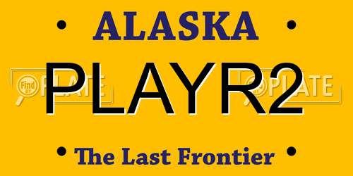PLAYR2 Alaska License Plate