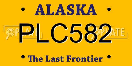 PLC582 Alaska License Plate