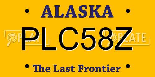 PLC58Z Alaska License Plate