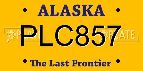 PLC857 Alaska License Plate