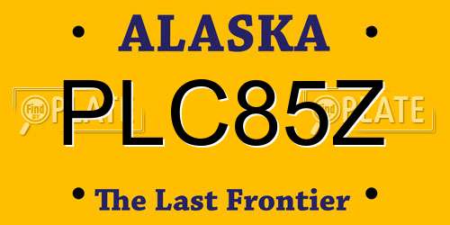PLC85Z Alaska License Plate