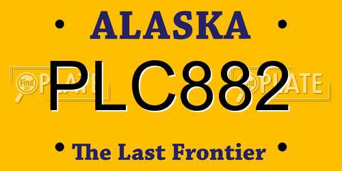 PLC882 Alaska License Plate