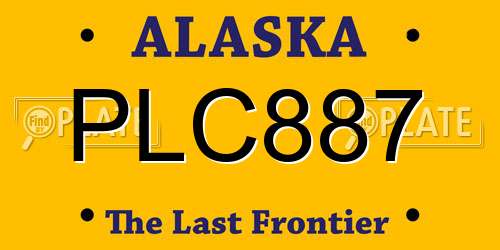PLC887 Alaska License Plate