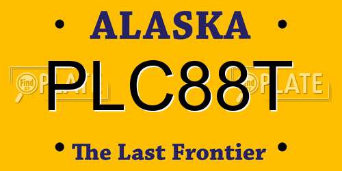 PLC88T Alaska License Plate