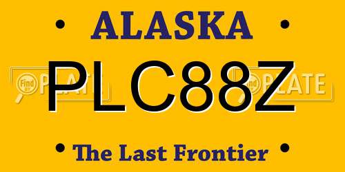PLC88Z Alaska License Plate