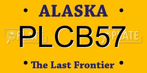 PLCB57 Alaska License Plate