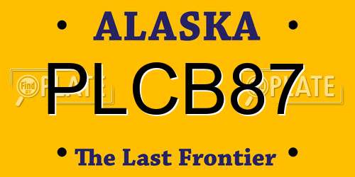 PLCB87 Alaska License Plate