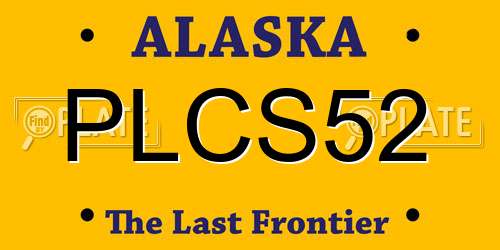 PLCS52 Alaska License Plate