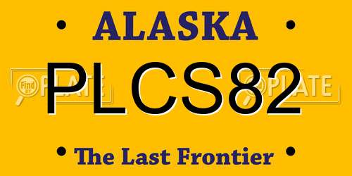 PLCS82 Alaska License Plate