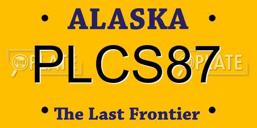 PLCS87 Alaska License Plate