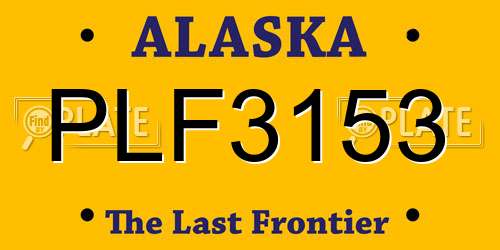 PLF3153 Alaska License Plate