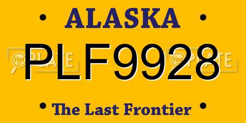 PLF9928 Alaska License Plate