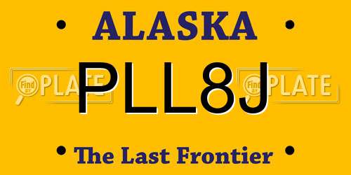 PLL8J Alaska License Plate