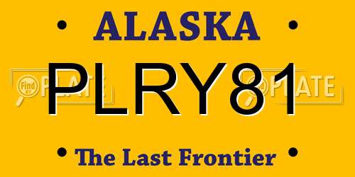 PLRY81 Alaska License Plate