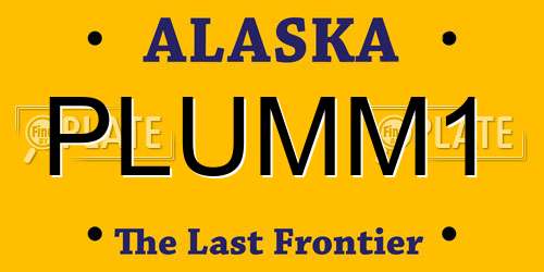 PLUMM1 Alaska License Plate