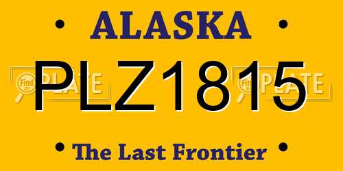 PLZ1815 Alaska License Plate
