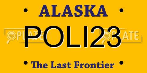 POLI23 Alaska License Plate