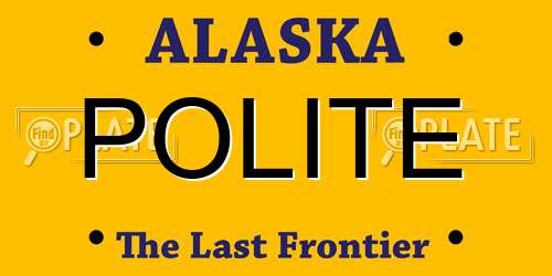 POLITE Alaska License Plate