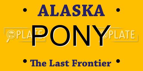 PONY Alaska License Plate
