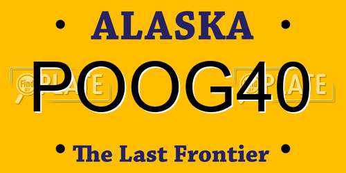 POOG40 Alaska License Plate