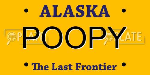 POOPY Alaska License Plate