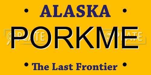 PORKME Alaska License Plate