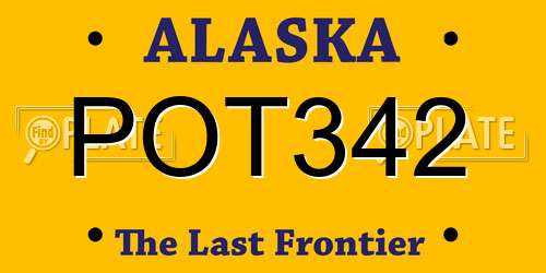 POT342 Alaska License Plate