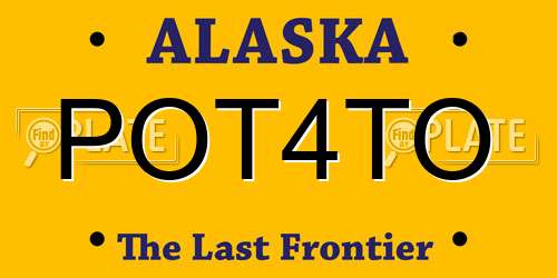POT4TO Alaska License Plate