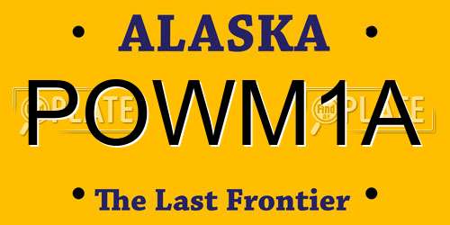 POWM1A Alaska License Plate