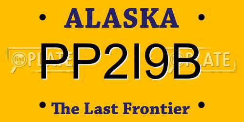 PP2I9B Alaska License Plate