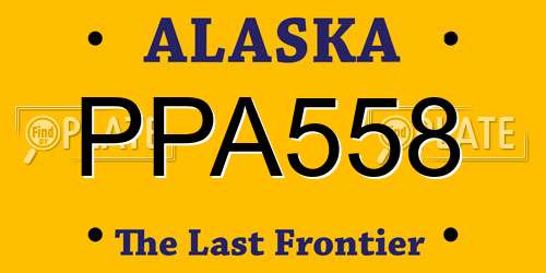 PPA558 Alaska License Plate