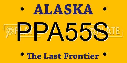 PPA55S Alaska License Plate