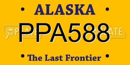 PPA588 Alaska License Plate