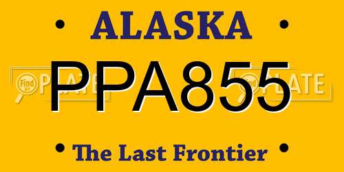 PPA855 Alaska License Plate
