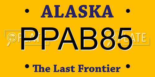 PPAB85 Alaska License Plate