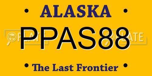 PPAS88 Alaska License Plate