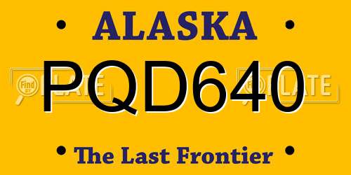 PQD640 Alaska License Plate
