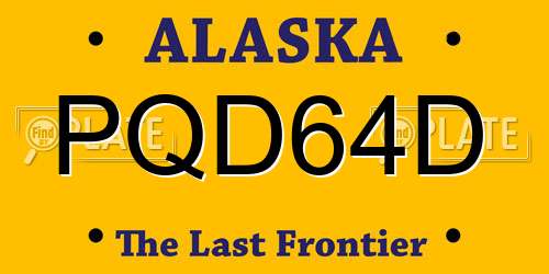 PQD64D Alaska License Plate