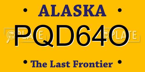 PQD64O Alaska License Plate
