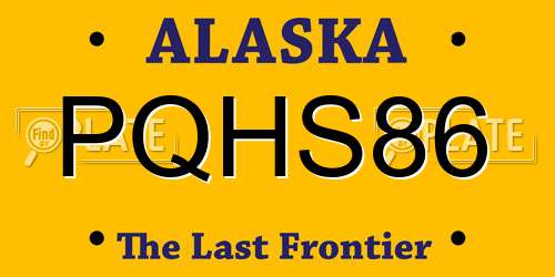 PQHS86 Alaska License Plate