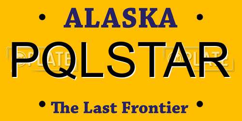 PQLSTAR Alaska License Plate