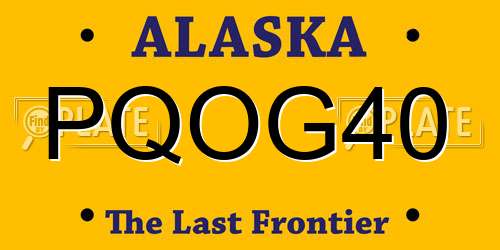PQOG40 Alaska License Plate