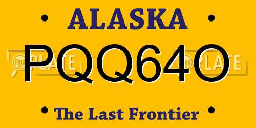 PQQ64O Alaska License Plate