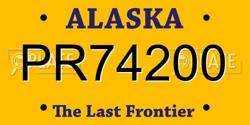 PR74200 Alaska License Plate