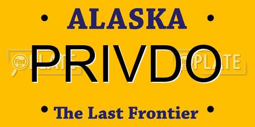 PRIVDO Alaska License Plate